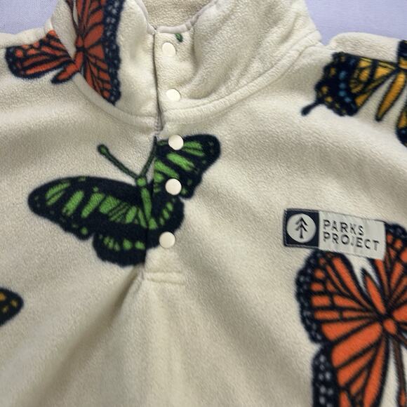 Parks Project Butterflies Trail High Pile Fleece Pullover-Unsex Size Medium - Picture 4 of 10